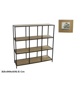 Polica za knjige Yuka 9, 99x105,5x32cm, braon/crna