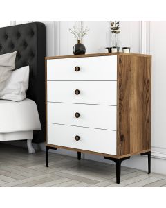 HANAH HOME Komoda za spavaću sobu Lizbon 537, braon/bela