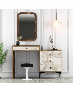 HANAH HOME Sto za šminkanje Lizbon 545, braon/bela mermerna