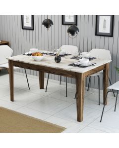HANAH HOME Trpezarijski sto Milan 515, braon/bela - 845HCT1403