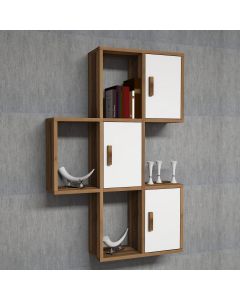 HANAH HOME Zidna polica Flora, braon/bela