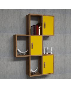 HANAH HOME Zidna polica Flora, braon/žuta - 845HCT1603