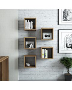 HANAH HOME Zidna polica Box 5/1, braon - 845HCT1609