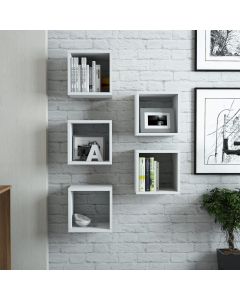 HANAH HOME Zidna polica Box 5/1, bela - 845HCT1611