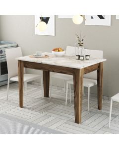 HANAH HOME Trpezarijski sto Kiev 506, braon/bela - 845HCT2103