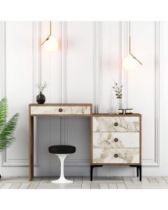 HANAH HOME Sto za šminkanje Lizbon 552, braon/bela mermerna