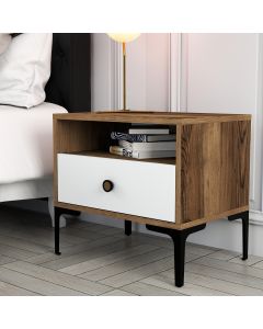 HANAH HOME Noćni ormarić Lizbon 530, braon/bela