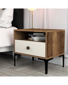 HANAH HOME Noćni ormarić Lizbon 533, braon/krem - 845HCT2505