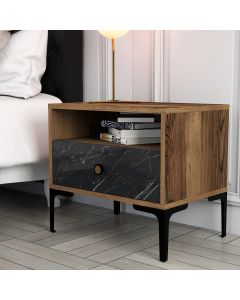 HANAH HOME Noćni ormarić Lizbon 534, braon/crna