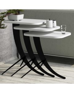 HANAH HOME Set klub stolova Pion, bela/crna