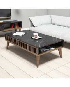 HANAH HOME Klub sto Milan, braon/crna - 845HCT2853