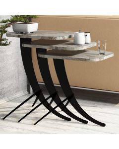 HANAH HOME Set klub stolova Pion, bela mermerna