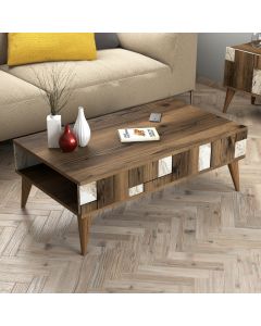 HANAH HOME Klub sto Madrid, braon/bela - 845HCT2878