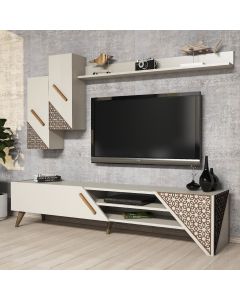 HANAH HOME TV komoda Beril sa policama, krem