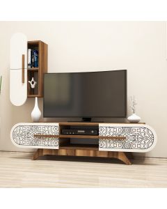 HANAH HOME TV komoda i polica Defne, braon/krem