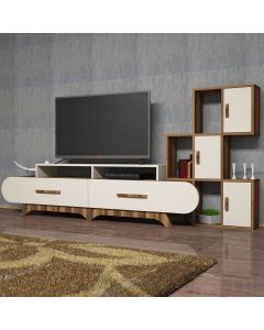 HANAH HOME TV komoda i polica Flora S, braon/krem