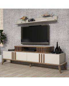 HANAH HOME TV komoda i polica Eylül, krem