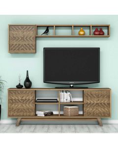 HANAH HOME TV komoda sa policama Inci, braon