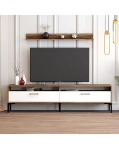 HANAH HOME TV komoda i polica Istanbul, braon/bela