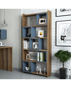 HANAH HOME Polica za knjige Box, braon/plava - 845HCT3602