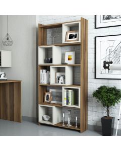 HANAH HOME Polica za knjige Box, braon/krem - 845HCT3603