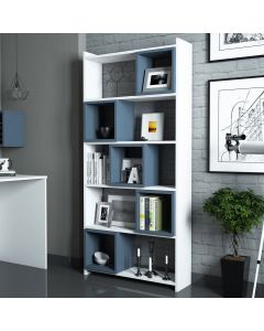 HANAH HOME Polica za knjige Box, bela/plava - 845HCT3629