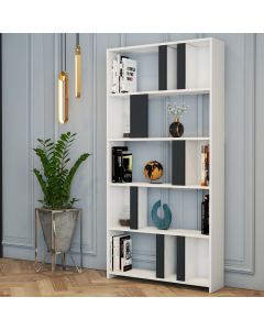 HANAH HOME Polica za knjige Lima, bela/antracit - 845HCT3635