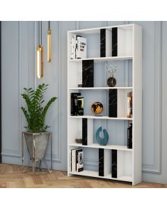 HANAH HOME Polica za knjige Lima, bela/crna - 845HCT3636