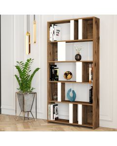 HANAH HOME Polica za knjige Lima, braon/bela - 845HCT3642