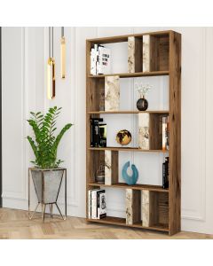 HANAH HOME Polica za knjige Lima, braon/bela - 845HCT3644