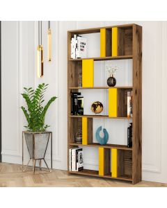 HANAH HOME Polica za knjige Lima, braon/žuta - 845HCT3645