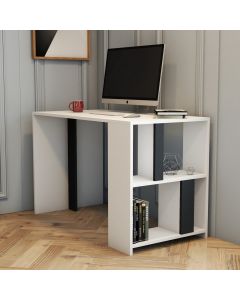 HANAH HOME Radni sto Lima, bela/antracit