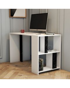 HANAH HOME Radni sto Lima, mermer crna/bela