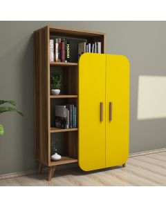 HANAH HOME Polica za knjige Form, braon/žuta - 845HCT3904