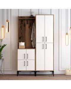 HANAH HOME Ormar za predsoblje sa čivilukom Berlin BA, braon/bela