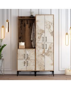 HANAH HOME Ormar za predsoblje sa čivilukom Berlin BA, braon/mermer krem