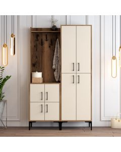 HANAH HOME Ormar za predsoblje sa čivilukom Berlin BA, braon/krem