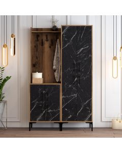 HANAH HOME Ormar za predsoblje sa čivilukom Berlin BA, braon/mermer crna