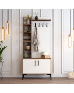 HANAH HOME Cipelarnik sa policama Viyana D, braon/bela