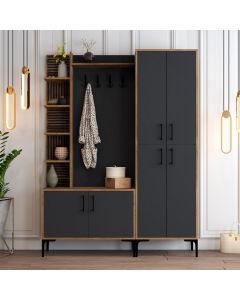 HANAH HOME Ormar za predsoblje sa čivilukom Viyana DA, braon/antacit