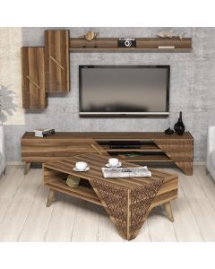 HANAH HOME Set nameštaja za dnevnu sobu Beril, braon