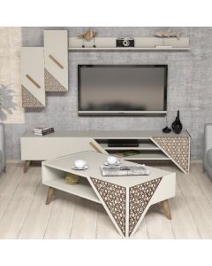 HANAH HOME Set nameštaja za dnevnu sobu Beril, krem