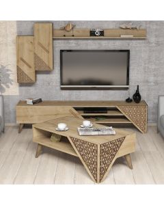 HANAH HOME Set nameštaja za dnevnu sobu Beril, svetlobraon