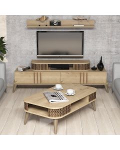 HANAH HOME Set nameštaja za dnevnu sobu Eylül, svetlobraon