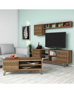 HANAH HOME Set nameštaja za dnevnu sobu Inci, braon