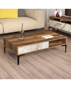 HANAH HOME Klub sto Istanbul, braon/bela - 845HCT5267