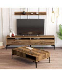 HANAH HOME Set nameštaja za dnevnu sobu Istanbul, braon