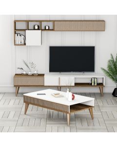 HANAH HOME Set nameštaja za dnevnu sobu Milan 481, braon/bela - 845HCT5287