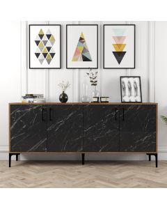 HANAH HOME Komoda Kiev, mermer crna/braon - 845HCT5306