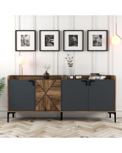 HANAH HOME Komoda Venedik, braon/antracit